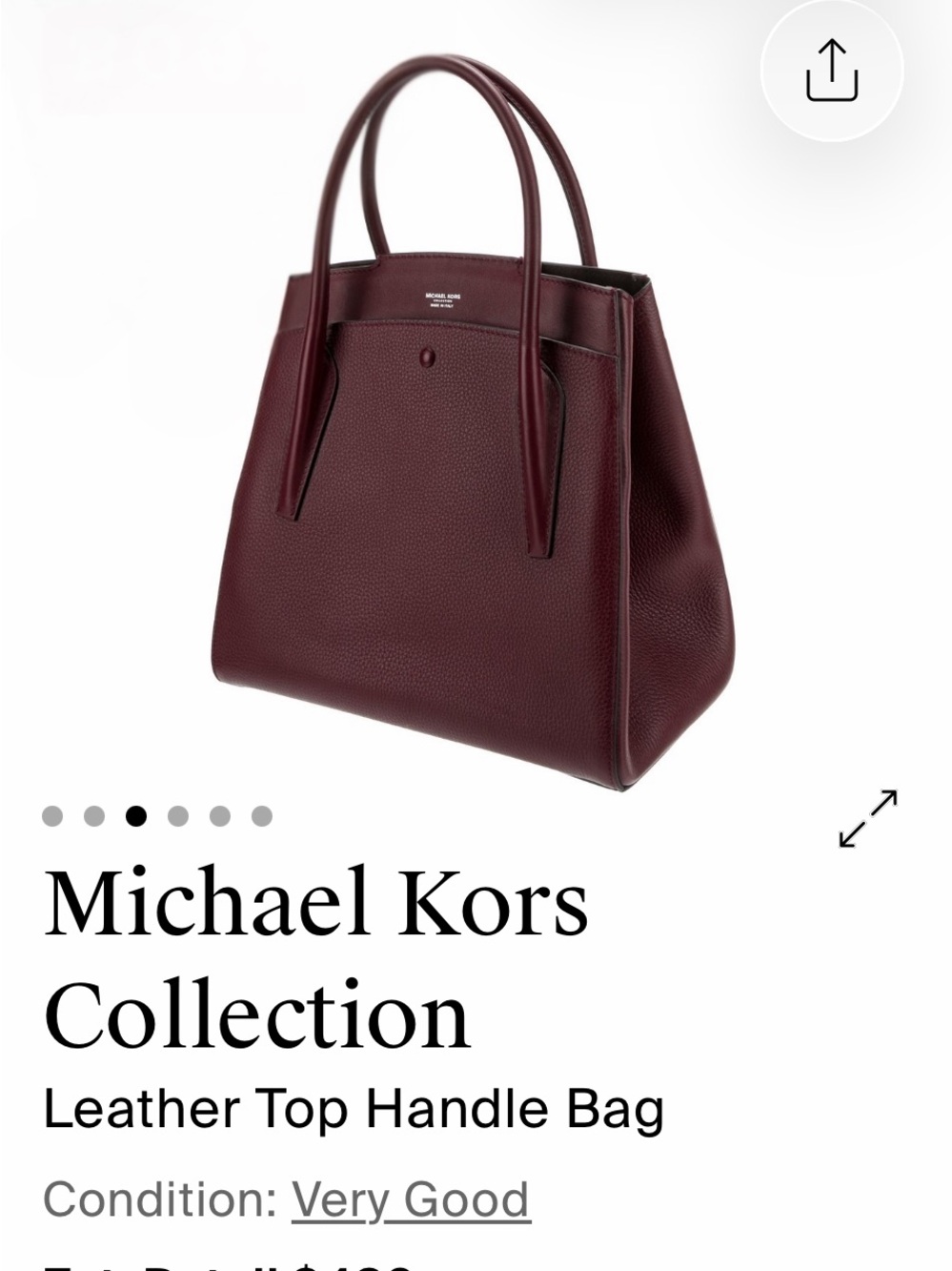 Micheal Kors Collection, Maroon top handle handbag